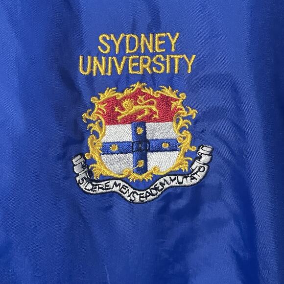 VTG 80s Sydney University Blue Windbreaker Coach Athlete Jacket Australia Men M - Picture 4 of 15
